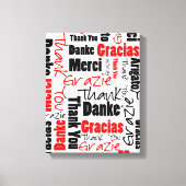 Red Black Dank u Word Cloud Canvas Afdruk (Voorkant)