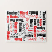 Red Black Dank u Word Cloud Legpuzzel (Horizontaal)