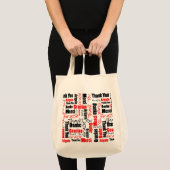 Red Black Dank u Word Cloud Tote Bag (Voorkant (product))