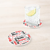 Red Black Dank u Word Cloud Zandsteen Onderzetter (Zijkant)