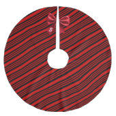 Red Black Diagonal Stripes Graphic Bow Kerstboom Rok (Voorkant)