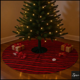 Red Black Diagonal Stripes Graphic Bow Kerstboom Rok