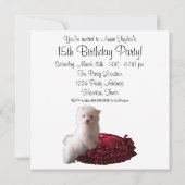 Red Black Dot Puppy 15e verjaardag Uitnodiging (Achterkant)