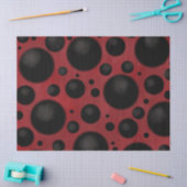 Red Black Dots Circles Funky Pattern Decoupage Tissuepapier (Craft)