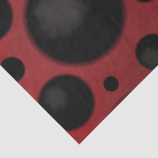 Red Black Dots Circles Funky Pattern Decoupage Tissuepapier (Detail)