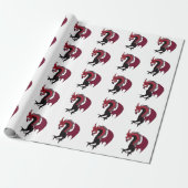 Red Black Dragon Mythical Creature Cadeaupapier (Uitgerold)