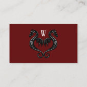 Red Black Dragon Wings Fantasy Wedding Details Informatiekaartje (Achterkant)