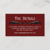 Red Black Dragon Wings Fantasy Wedding Details Informatiekaartje (Voorkant)