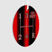 Red Black Dual Race Stripe Muscardini Ornament (voorkant)