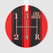 Red Black Dual Race Stripe Muscardini Ornament (achterkant)