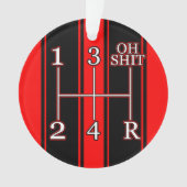 Red Black Dual Race Stripe Muscardini Ornament (voorkant)