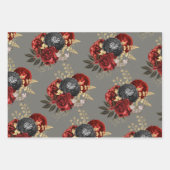 Red Black en Gold Floral Inpakpapier Vel (Voorkant 3)