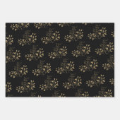 Red Black en Gold Floral Inpakpapier Vel (Voorkant)
