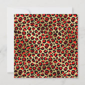 Red Black en Gold Leopard Glam 50e verjaardag Kaart (Achterkant)