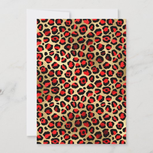 Red Black en Gold Leopard Glam 50e verjaardag Kaart (Achterkant)