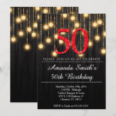 Red Black en Gold-uitnodigingen voor haar Kaart (Voorkant / Achterkant)