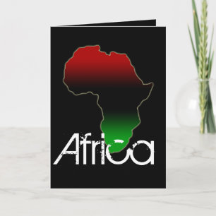Red Black en Green Africa Continent Wenskaart Kaart