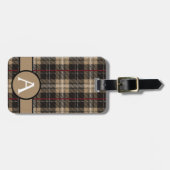 Red Black en Tan Pset Tartan personaliseren Bagagelabel (Voorkant horizontaal)