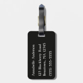 Red Black en Tan Pset Tartan personaliseren Bagagelabel (Achterkant verticaal)