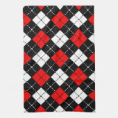 Red Black en White Argyle Pattern Theedoek (Verticaal)