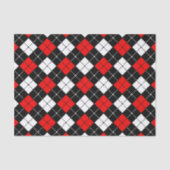 Red Black en White Argyle Pattern Tissuepapier (Voorkant)