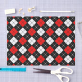 Red Black en White Argyle Pattern Tissuepapier (Craft)