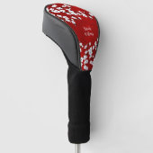 Red Black en White Cherry Blossom Golf Head Hoesje Golfheadcover (Schuin)