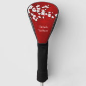Red Black en White Cherry Blossom Golfheadcover (Voorkant)