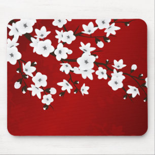 Red Black en White Cherry Blossom Muismat