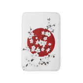 Red Black en White Cherry Blossom Rising Sun Badmat (Voorkant Verticaal)