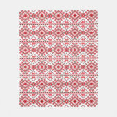 Red Black en White Classic Nordic Fair Isle Motif Fleece Deken (Voorkant)
