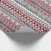 Red Black en white Southwestern Pattern Cadeaupapier (Hoek)