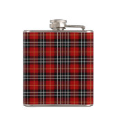 Red Black en White Tartan Monogrammen Heupfles (Achterkant)