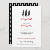 Red & Black Evergreen Tree Pattern-feestdag Kaart (Voorkant / Achterkant)