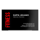 Red Black Fitness Personal Trainer Visitekaartje Magnetisch Visitekaartje (Voorkant)