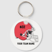 Red Black Football Helmet・Aangepast Sleutelhanger (Voorkant)