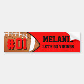 Red Black Football Team Bumpersticker (Voorkant)