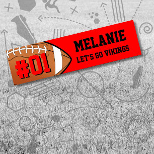 Red Black Football Team Bumpersticker