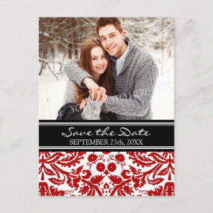 Red Black Foto Save the Date Wedding Briefkaarten