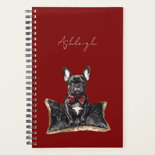 Red Black Frenchie Dog Planner (Voorkant)
