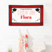 Red Black Geometric Graduation Party Spandoek (Insitu)