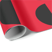Red Black Geometric Pattern Custom Cool Holiday Cadeaupapier (Rol Hoek)