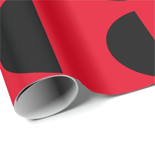 Red Black Geometric Pattern Custom Cool Holiday Cadeaupapier (Rol Hoek)