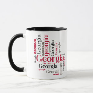 Red Black Georgia Word Art Mok