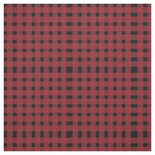 Red Black Gingham Pattern Stof (Swatch)