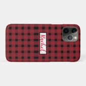 Red Black Gingham Persoonlijk Case-Mate iPhone Case (Achterkant (horizontaal))