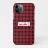 Red Black Gingham Persoonlijk Case-Mate iPhone Case (Achterkant)
