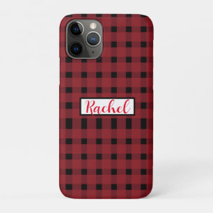 Red Black Gingham Persoonlijk Case-Mate iPhone Case