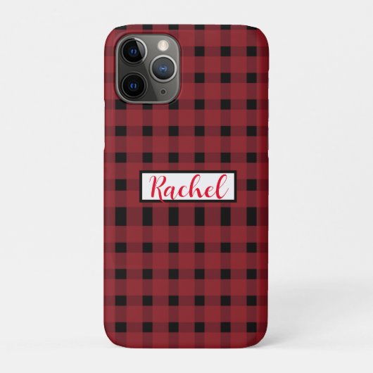 Red Black Gingham Persoonlijk Case-Mate iPhone Case (Achterkant)