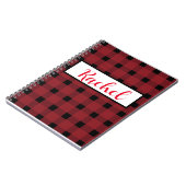 Red Black Gingham Persoonlijk Notitieboek (Linkerzijde)